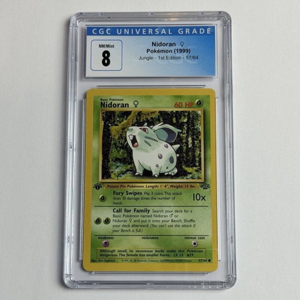 Nidoran Female Jungle 1st Edition‎ 57/64 CGC 8 NM/Mint TCG Pokemon 1999 WotC Vtg